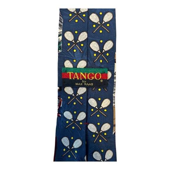 Vintage Tango by Max Raab Silk Necktie – Tennis Player & Racket USA - Picture 3 of 4